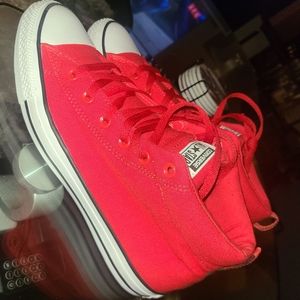 Mens size 11.5 Red and White Converse